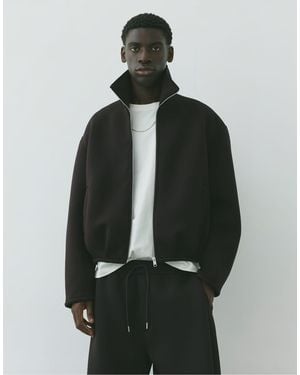 Pull&Bear Giacca Con Zip Effetto Neoprene - Nero