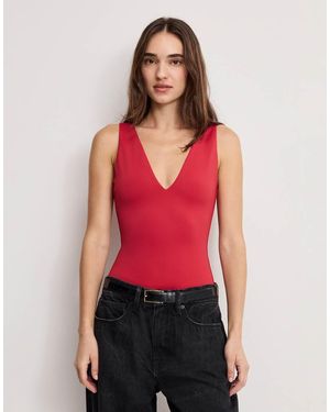 GOOD AMERICAN V-neck Sculpting Bodysuit - Red