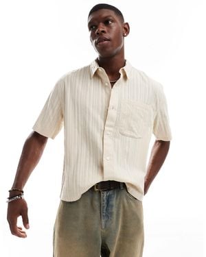 Abercrombie & Fitch Short Sleeve Linen Shirt - Natural