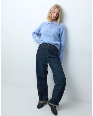 Vero Moda Soft Knitted Polo Neck Jumper - Blue