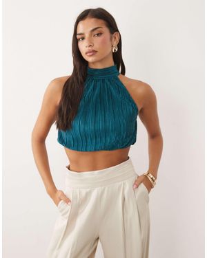 ASOS Co-Ord Bubble Halter Neck Top - Blue