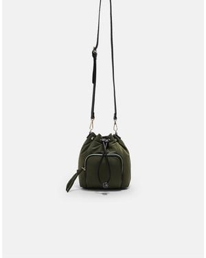 Stradivarius – umhängebeuteltasche aus stoff - Grün