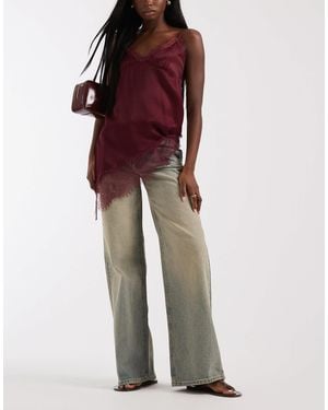 Pieces Wide Leg Jeans - Purple