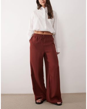 Mango Tie Waist Flowy Trouser - Red