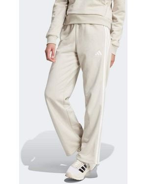 adidas Originals Essentials 3-Stripes Open Hem French Terry Trousers - Natural