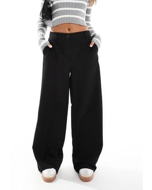 Pieces Wide Leg Dad Trouser Co-Ord With Belt Loops - Black