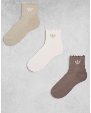 adidas Originals 3 Pack Ruffle Socks - White