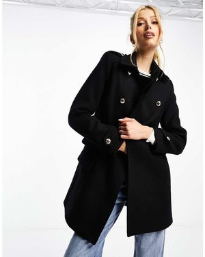 Morgan Wool Double Breasted Princess Coat - Black