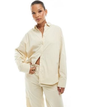 Pull&Bear Boxy Shirt Co-ord - Natural