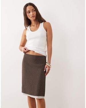 & Other Stories Knee Length Polka Dot Skirt - White