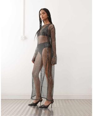 Noisy May Sequin Mesh Maxi Dress - Natural