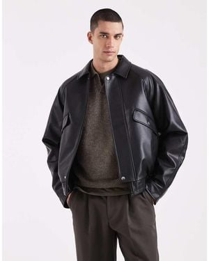 ASOS Relaxed Harrington Jacket - Black