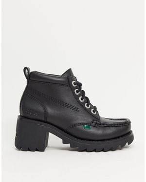 Kickers Klio Kick Hi Chunky Heeled Ankle Boots - Black