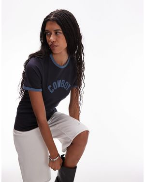 Wrangler – ringer-t-shirt - Blau