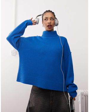 Weekday Dita Wool Turtle Neck Sweater - Blue