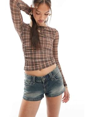 Cotton On Pantaloncini Di Jeans Micro A Vita Bassa Tempesta Di Sabbia - Blu