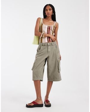ASOS Bermuda Longer Cargo Shorts - Green