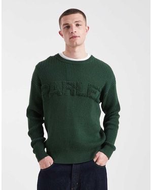 Parlez Maglione Lavorato Scuro Con Logo - Verde