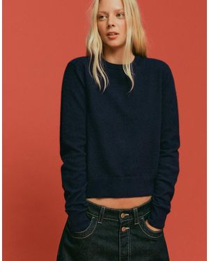 Bershka Round Neck Jumper - Blue