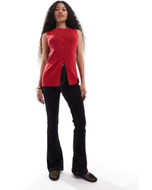 Don't Think Twice Dtt petite - bianca - jean évasé à taille haute avec poches en cœur - Rouge