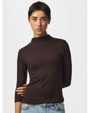 Pieces Top Color Cioccolato Prugna - Marrone