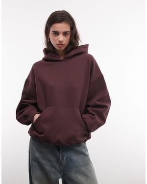 Weekday Sweat à capuche oversize en jersey épais - bordeaux - Violet