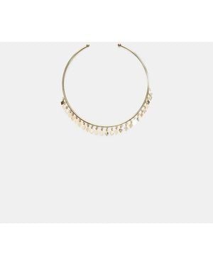 Stradivarius Collana Choker Con Charm Mini Color Oro - Giallo