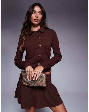 ASOS Top A Maniche Lunghe Con Bottoni - Viola