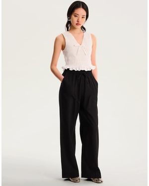 OMNES Wide Leg High Rise Touser - Black