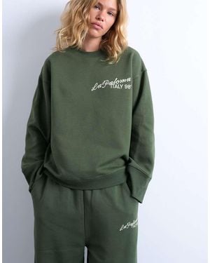 TOPSHOP La Paloma Embroidered Sweatshirt - Green
