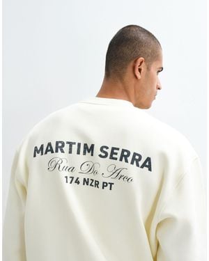 ASOS Oversized Crew Sweatshirt With Graphic Print - White