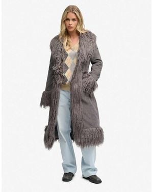 Superdry Long Afghan Coat - Grey