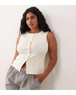 Brave Soul Brave Soul Curve Button Down Vest - Yellow