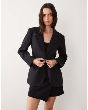 Abercrombie & Fitch Longline Cinched Waist Blazer - Black