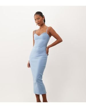 Vesper Petite Bengaline Jurk Met Sweetheart-Halslijn En Cami-Bandjes - Blauw
