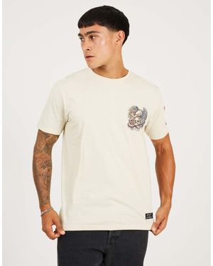 Brave Soul Cotton Crew Neck Graphic T-Shirt - White