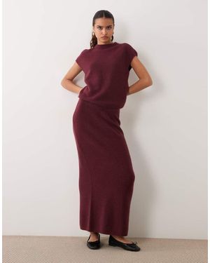 Abercrombie & Fitch Falda Larga De Punto De Conjunto En-Rojo