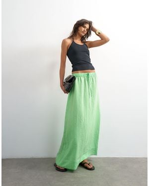 TOPSHOP Low Slung Full Circle Maxi Skirt - Green