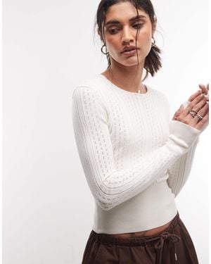 Monki Leichter strickpullover - Weiß