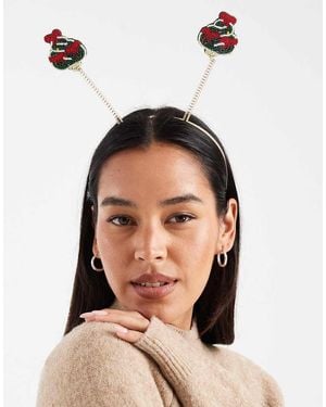 Accessorize Haarband Met Kerstbomen Van Kraaltjes - Zwart