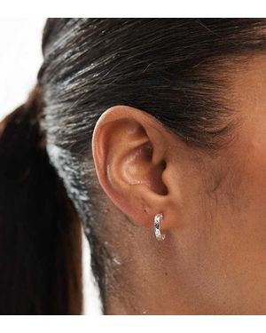 Kingsley Ryan Pendientes De Aro De 12 Mm Con Diseño Repujado De Plata De Ley De - Negro