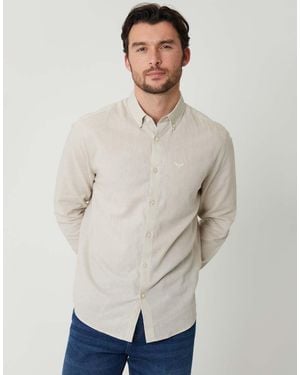 Threadbare Linen Blend Long Sleeve Shirt - Natural
