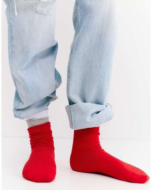 Pull&Bear – 3er-pack basic-socken - Rot