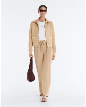Oysho Cotton Piqué Jacket With Piping - White