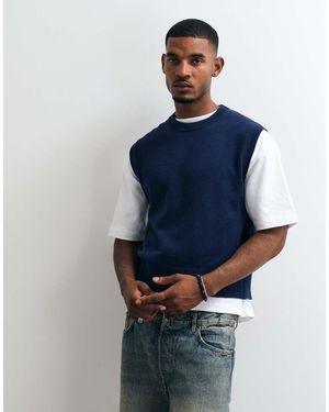 Weekday Gilet Lavorato A Maglia Scuro - Blu