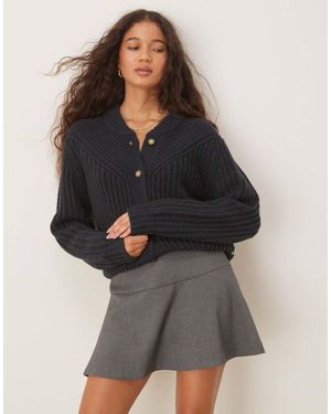 Wrangler Cárdigan Negro De Estilo Wéstern De Punto Grueso De Mezcla De Lana De - Gris