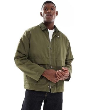 Only & Sons Cord Collar Padded Coach Jacket - Green