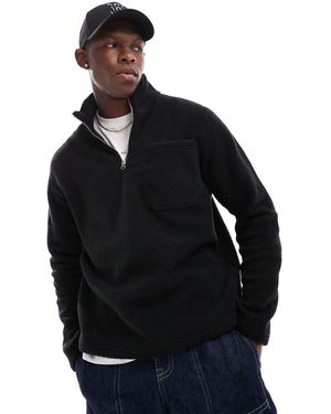Jack & Jones Fleece Quarter Zip - Black
