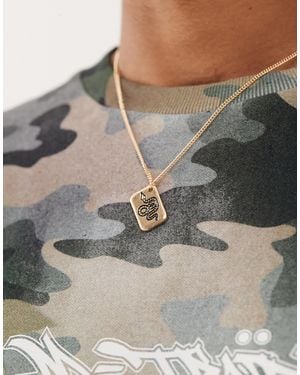 Classics 77 Chain Necklace With Snake Tag Pendant - Grey
