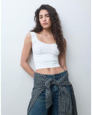 Free People Pretty Please Crop Top - Blue